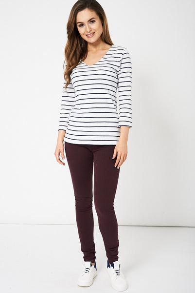 V-Neck Striped Top