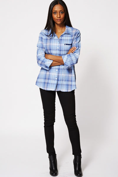 Checkered Crinkle Detail Shirt