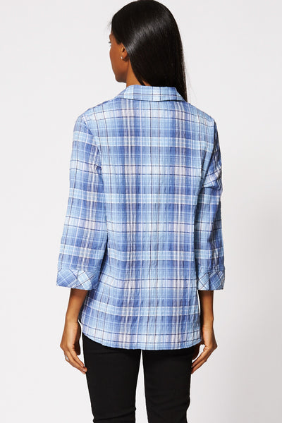 Checkered Crinkle Detail Shirt