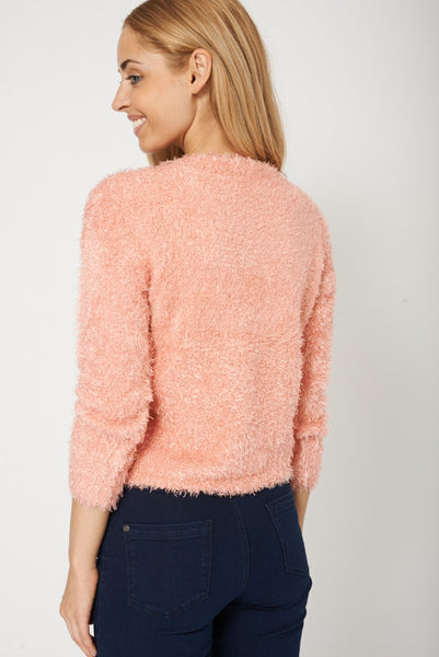 Warm Soft Fluffy Pink Jumper Ex-Branded Also Available In Plus Sizes