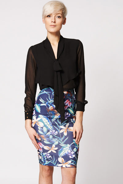Floral Print Pencil Skirt