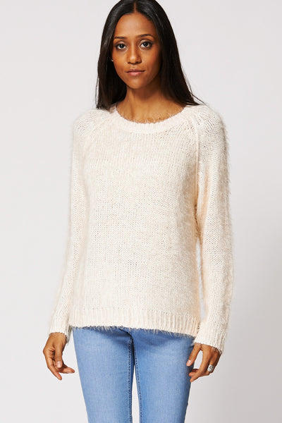 Soft Fluffy Side Slit Jumper