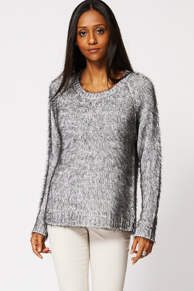 Soft Fluffy Side Slit Jumper