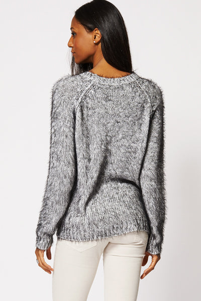 Soft Fluffy Side Slit Jumper