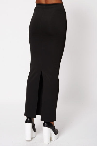 Black Scuba Maxi Skirt