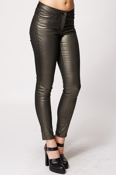 Black Metallic Gold Party Trousers Ex-Branded