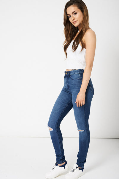 Mid Blue Ripped Jeans Ex-Branded