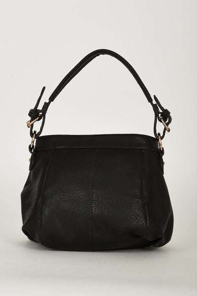 Zip Detail Double Pocket Shoulder Bag