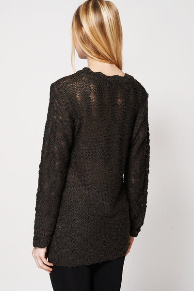 Burnout Wave Neckline Knitted Jumper Ex-Branded