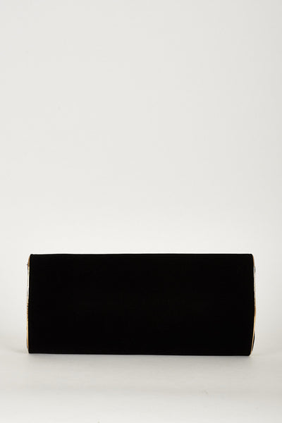 Beautiful Velvety Look Ladies Clutch Bag With Golden Border