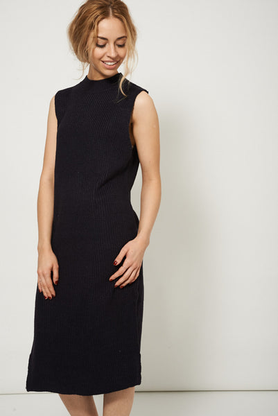 Side Split Long Knitted Sweater Dress