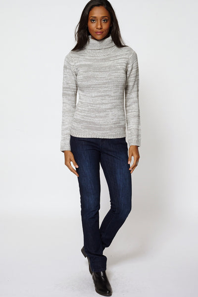 Grey Knitted Roll Neck Jumper