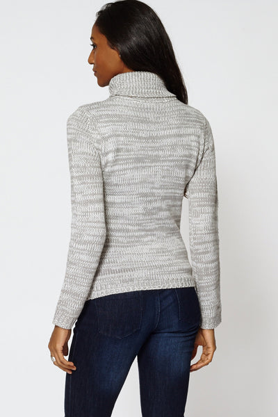 Grey Knitted Roll Neck Jumper