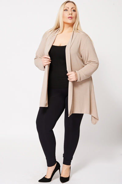 Colour Block Hanky Hem Open Cardigan