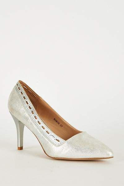 Silver Pointed Cut Out Heel