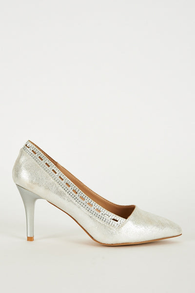 Silver Pointed Cut Out Heel