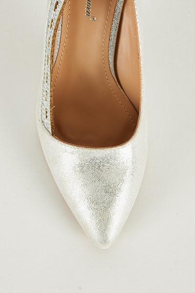 Silver Pointed Cut Out Heel