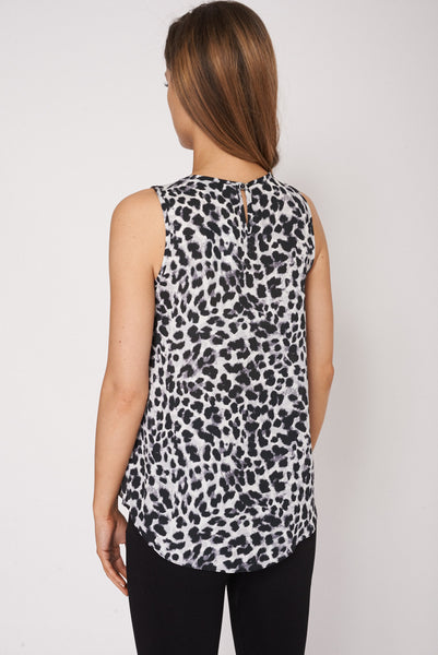 Layered Chiffon Animal Print Top Ex-Branded Available in Plus Sizes