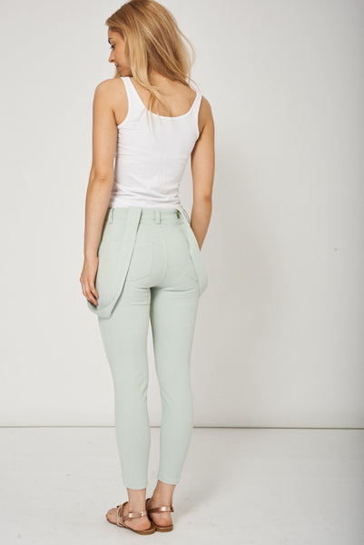 Classy Green Ladies Trouser With Shoulder Strap