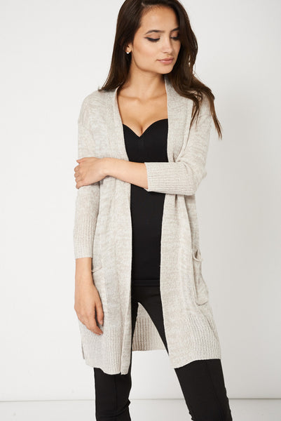 Slouchy Grey Cardigan With Pockets Ex-Branded