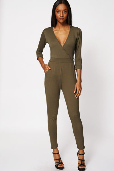 Green Cross Over Belted Jumpsuit Ex-Branded