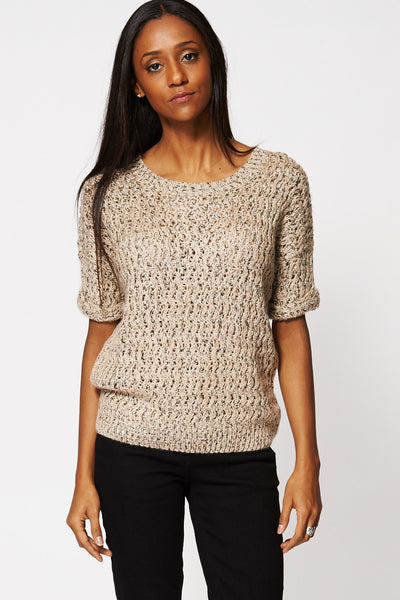 Silver Thread Loose Knit Top