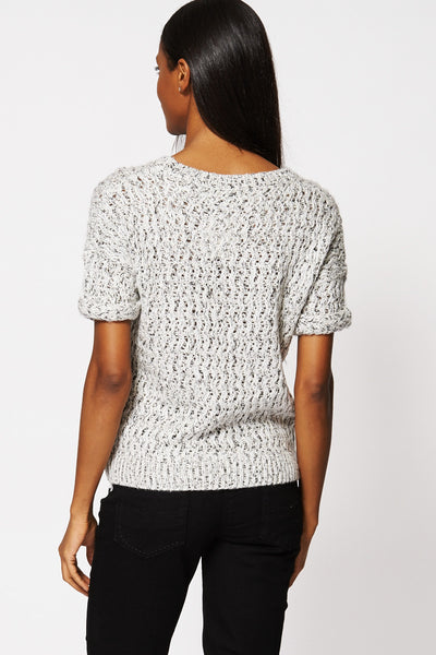 Silver Thread Loose Knit Top