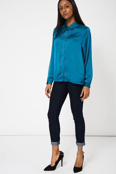 Teal Lightweight Shirt With Front Pockets