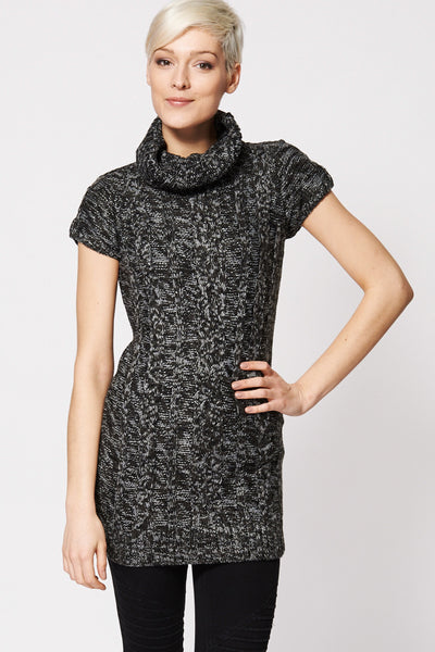 Front Cable Knit Cowl Neck Dress Ex-Branded