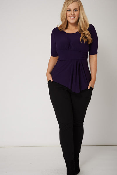 Ruched Front Purple Top