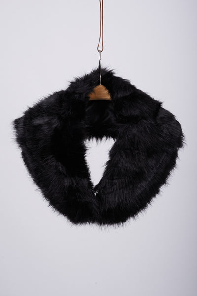 Winter Fashion Faux Fox Fur Collar In Black