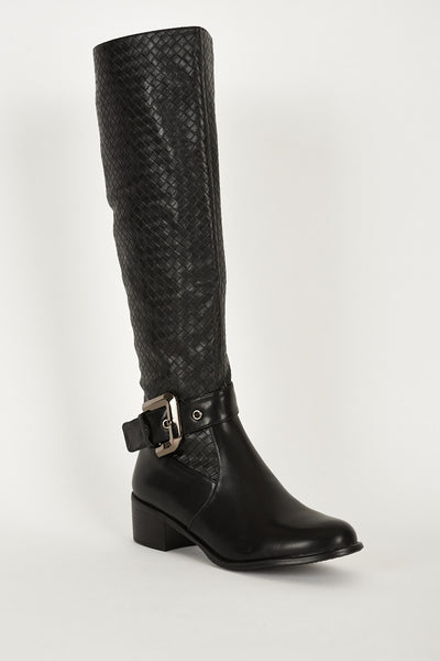 Faux Snake Skin Heeled Boots