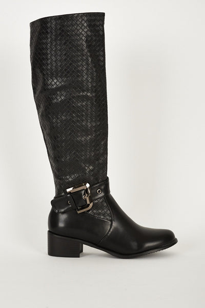 Faux Snake Skin Heeled Boots