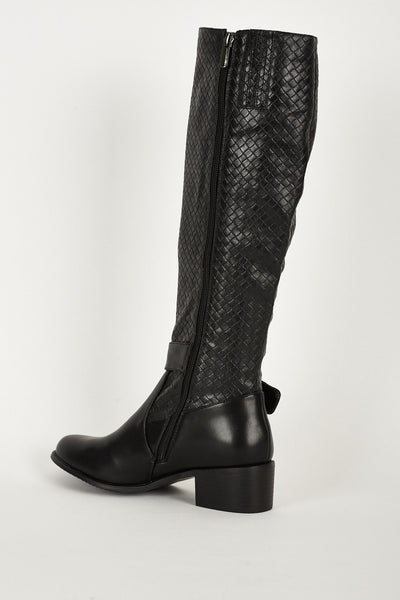 Faux Snake Skin Heeled Boots