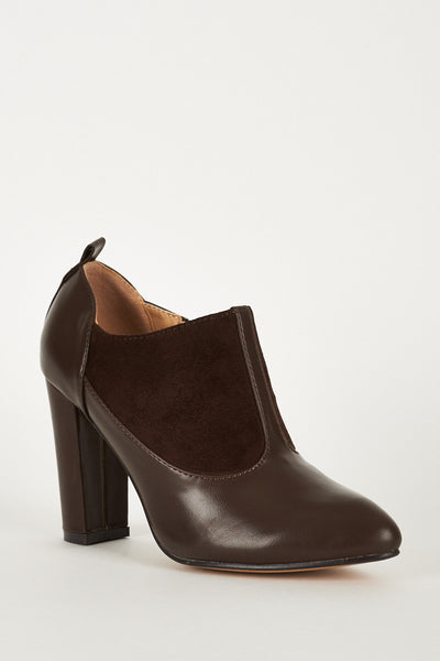 Faux Suedette Leatherette Boot With Stitching Details