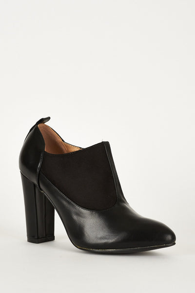 Black Faux Suede Leather Ankle Boot