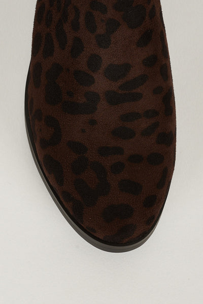 Lovely Faux Suedette Chelsea Boots With Animal Print