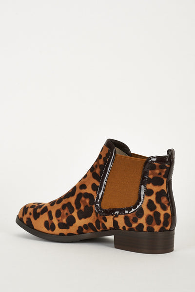 Animal Print Suede Chelsea Boots