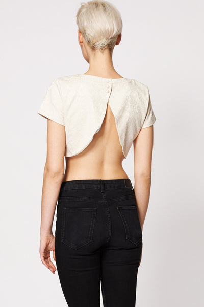 Chic Embossed Pattern Crop Top