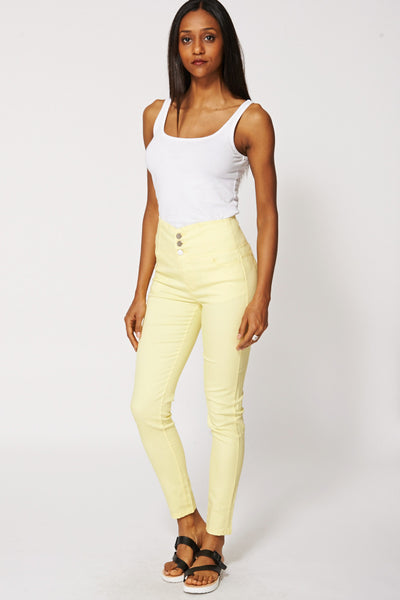 High Waisted Yellow Trousers