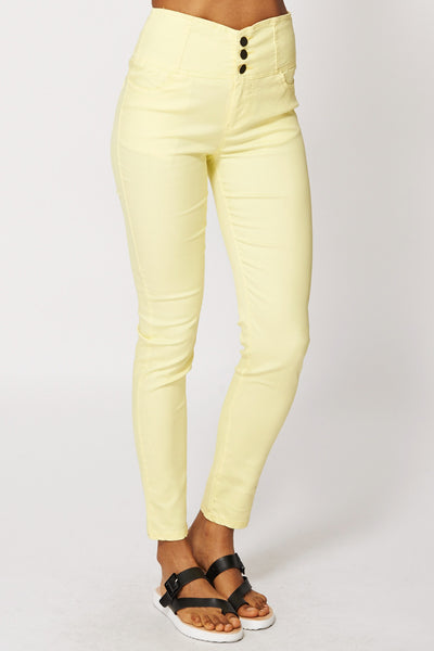 High Waisted Yellow Trousers