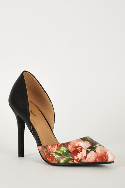 Floral Print Pointed Shoes