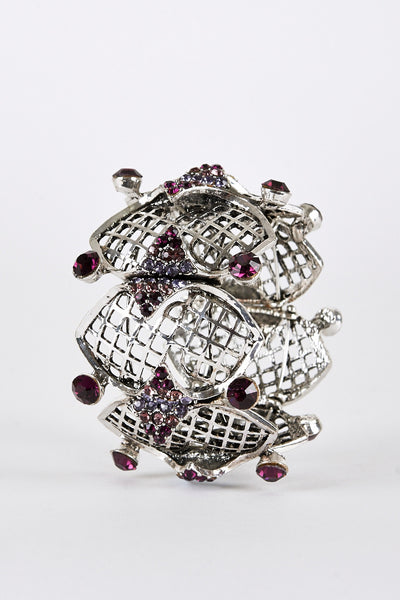 Wide Lattice Design Bangle