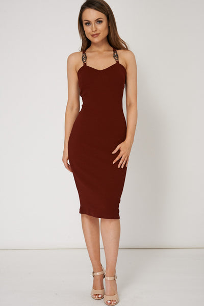 Metal Detailed Bodycon Dress Ex-Branded