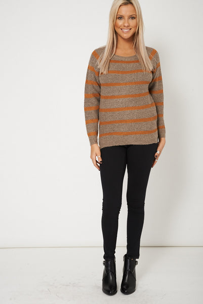 Two Tone Striped Jumper Ex-Branded