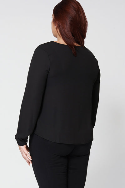 Black Chiffon A-line Blouse Ex-Branded