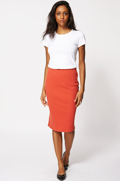 Burnt Orange Midi Skirt