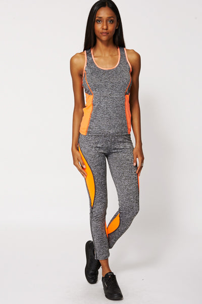 Grey and Orange Keep Fit Top