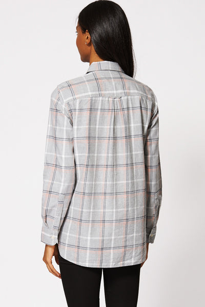 Grey Check Button Up Shirt Ex-Branded