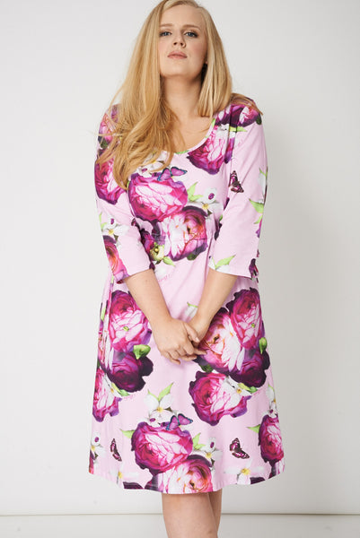 Flower Print Drawstring Waist Dress